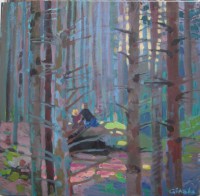 Children in the woods, 70 x 70, oil, 2013