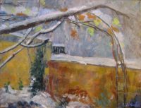 Fig tree in the snow, 80 x 60, oil on canvas