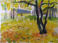 Yellow autumn 3, watercolour, 27 x 20