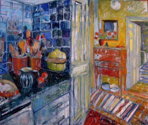 Kitchen at H. &N., 110 x 90, oil on canvas, 2016